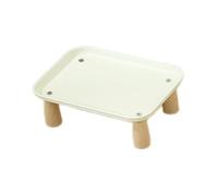 Fxzqgnh Support surélevé pour Gamelles d'animaux, Porte-gamelle pour Chien, Lavable, Imperméable, Stable, pour Chats et Chiens, Couleur Crème 24x17x8cm
