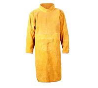 Fxzqgnh Tablier de Soudeur Ignifugé En Cuir de Vachette, Manteau Long, Tenue de Soudeur, Manches Longues, Travail Du Bois, 120cm