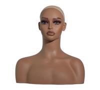 Fxzqgnh Tête de mannequin féminine réaliste, présentoir pour écharpe, bijoux, salon de beauté, adultes et hommes