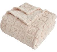 FY FIBER HOUSE Couverture douce et chaude en flanelle avec motif à carreaux en forme de cœur, pour amoureux, maman, père, couverture pelucheuse lavable et légère pour canapé, sofa, lit, bureau, toutes