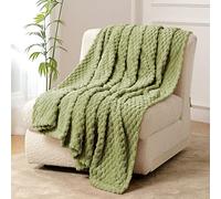 FY FIBER HOUSE Couverture polaire pour canapé - 300 g/m² - Super douce - Couverture pelucheuse pour canapé de bureau - 127 x 152,4 cm - Vert sauge