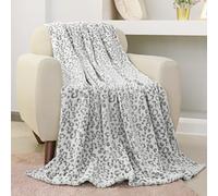 FY FIBER HOUSE Couvertures en Molleton de Flanelle, couvertures moelleuses Douces, Couverture de canapé en Microfibre légère et Confortable/Couverture de canapé Adultes, 130x150cm, léopard Gris