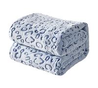 FY FIBER HOUSE Couvertures en Molleton de Flanelle, couvertures moelleuses Douces, Couverture de canapé en Microfibre légère et Confortable/Couverture de canapé Adultes, 130x150cm, léopard Bleu