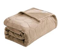 FY FIBER HOUSE Couvertures Polaires en Flanelle, Couvertures Moelleuses, Microfibre Légère Super Douce avec Imprimé Pierre pour Canapé, 150x200cm, Beige