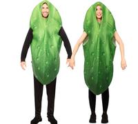 FYASA Costume de concombre aigre vert pour adulte - Taille M/L - Vert - Costume de carnaval amusant - Costume de couple unisexe