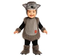 EUROCARNAVALES Déguisement de loup féroce en peluche pour enfant (5-6 ans)