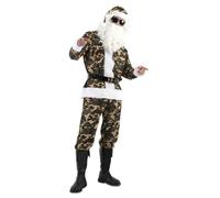 FYasa Déguisement de Père Noël militaire pour homme Taille M
