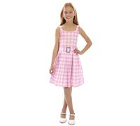 FYASA Déguisement de poupée avec robe à carreaux rose pour fille Taille 7 à 9 ans
