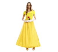 FYASA Déguisement de princesse jaune pour femme, taille S