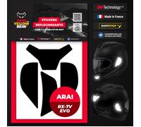 FYB© Kit 4 Stickers réfléchissants Repositionnables, compatibles avec casque ARAI RX 7V Evo™ , 3M™ Technology, noir