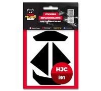 FYB© Kit 4 Stickers réfléchissants REPOSITIONNABLES compatibles avec Casque HJC i91™, 3M™ Technology, Noir (Noir)