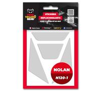 FYB© Kit 4 Stickers réfléchissants REPOSITIONNABLES compatibles avec Casque Nolan N120-1™, 3M™ Technology (Blanc)