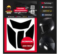 FYB© Kit 4 Stickers réfléchissants Repositionnables, compatibles avec casque SCORPION EXO TECH™ , 3M™ Technology, noir