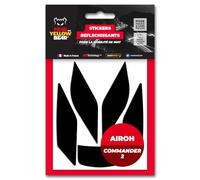 FYB© Kit 5 Stickers réfléchissants REPOSITIONNABLES compatibles avec Casque AIROH Commander 2™, 3M™ Technology, Noir (Noir)