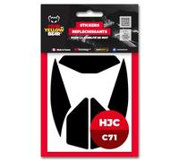 FYB© Kit 5 Stickers réfléchissants REPOSITIONNABLES compatibles avec Casque HJC C71™, 3M™ Technology, Noir (Noir)
