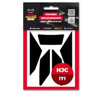 FYB© Kit 5 Stickers réfléchissants REPOSITIONNABLES compatibles avec Casque HJC i71™, 3M™ Technology, Noir (Noir)