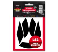 FYB© Kit 5 Stickers réfléchissants REPOSITIONNABLES compatibles avec Casque LS2 FF818 Storm III ™, 3M™ Technology, Noir (Noir)