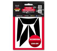 FYB© Kit 5 Stickers réfléchissants REPOSITIONNABLES pour Casque Scorpion Exo 391™, 3M™ Technology, noir