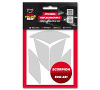 FYB© Kit 5 Stickers réfléchissants REPOSITIONNABLES pour Casque Scorpion Exo 491™, 3M™ Technology (Blanc)