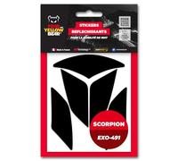 FYB© Kit 5 Stickers réfléchissants REPOSITIONNABLES pour Casque Scorpion Exo 491™, 3M™ Technology (Noir)