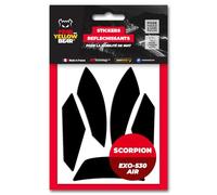 FYB© Kit 5 Stickers réfléchissants REPOSITIONNABLES pour Casque Scorpion Exo 530 AIR™, 3M™ Technology (Noir)
