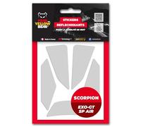FYB© Kit 5 Stickers réfléchissants REPOSITIONNABLES pour Casque Scorpion Exo GT SP AIR™, 3M™ Technology (Blanc)