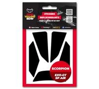 FYB© Kit 5 Stickers réfléchissants REPOSITIONNABLES pour Casque Scorpion Exo GT SP AIR™, 3M™ Technology (Noir)
