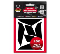 FYB© Kit 6 Stickers réfléchissants REPOSITIONNABLES compatibles avec Casque LS2 FF807 Dragon ™, 3M™ Technology, Noir (Noir)