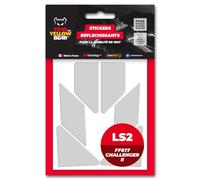 FYB© Kit 6 Stickers réfléchissants REPOSITIONNABLES compatibles avec Casque LS2 FF817 Challenger II™, 3M™ Technology (Blanc)