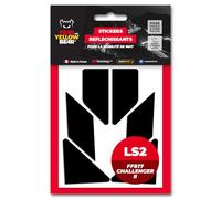 FYB© Kit 6 Stickers réfléchissants REPOSITIONNABLES compatibles avec Casque LS2 FF817 Challenger II™, 3M™ Technology (Noir)
