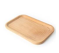 FYBlossom Plateau De Service Rectangulaire, Plateau Repas Antiderapant Hêtre, Naturel Plateau De Cuisine pour Café, Bar Et Restaurant, Collations, Salades Et Desserts, 20X13X1.5cm (1PCS)