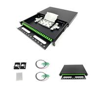 FYBOPTWU - 1 boîtier de montage en rack à fibre optique 24 ports SC-APC monomode 24 ports avec tresses et coupleurs, boîtier de panneau de brassage LGX 24 cœurs (design de type tiroir) pour armoire de