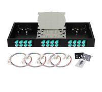 FYBOPTWU - Boîtier de montage en rack multimode OM3 Duplex 48 ports LC avec tresses et coupleurs, 48 Core LGX Patch Panel Box convient pour les armoires de 48,3 cm