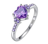 Fycakly Bague Argent 925 Femme Amour en forme de strass bague coeur élégante strass femmes mode plein Zircon anneaux pour femmes taille 6 10