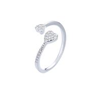 Fycakly Bague Argent 925 Femme Bagues Double Amour Design Délicat La Mode Peut Être Réglable Bague Lumière De Luxe En Argent De Haute Qualité