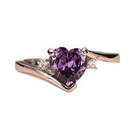 Fycakly Bague Argent 925 Femme Coeur mer Zircon noir en forme d'anneau pour les filles anneau décoratif lumière luxe bague en mariage fiançailles artisanat