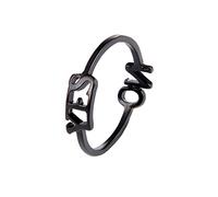 Fycakly Bague Argent 925 Femme Style de mode féminine Oui Non Lettres Alphabet anglais Anneau Conception d'ouverture Anneau réglable