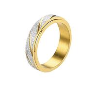 Fycakly Bague Femme Argent Décompression Turnable Frosted Color Ring Anneaux Adultes