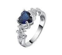 Fycakly Bague Femme Argent Femmes fiançailles bague de mariage ornement pêche coeur fête des mères cadeau maman amour