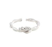 Fycakly Bague Femme Argent Pour toujours anneaux conception délicate noeud cuivre mode peut être réglable anneau lumière luxe haute qualité bague en argent