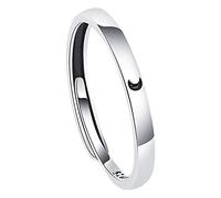 Fycakly Bague Femme Argent Promesse Sun Set couples Ring Plated You My Rings Are & Moon Rings