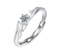 Fycakly Bague Femme Argent Reglable 1PCS Couple Bague Assortie Arbre Mâle Feuilles Anneau Ouvert Peut Ajuster La De Promesse Hommes Et Femmes Une D'amitié Un Couple Est Convient Pour Et