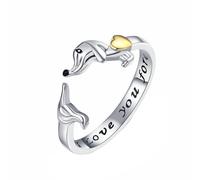 Fycakly Bague pour femme Bague d'amour à la mode pour animaux de compagnie, Design féminin, réglage de l'ouverture, d'indexation