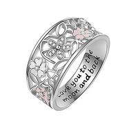 Fycakly Bague pour femme Blossoms a Ring Ring Wedding Gift Drilling Cherry Birthday Rings