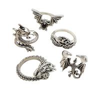 Fycakly Bague pour femme Nouveau Bagua Feuille Anneau Fleur Amour Chaîne Joint Anneau Ensemble De Plusieurs Anneaux Dans Différents Styles