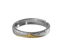 Fycakly Bague pour femme Rizhao Jinshan Bague de couple sous monture style littéraire, d'index rétro tibétain, montagne sacrée, ouverte polie, ajustement confortable, punk pour couple, femmes,