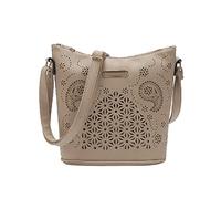Fycakly Besace Femme Bandouliere Sac à main creux polyvalent en cuir de couleur unie pour dames sac à bandoulière réglable une épaule de grande capacité (Khaki, One Size)