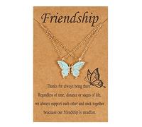 Fycakly Cadeau pour Femme Amitié collier 2 meilleur collier cadeaux pour les filles femmes distance cadeaux d'anniversaire