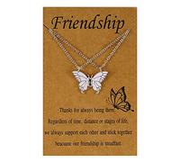 Fycakly Cadeau pour Femme Amitié collier 2 meilleur collier cadeaux pour les filles femmes distance cadeaux d'anniversaire