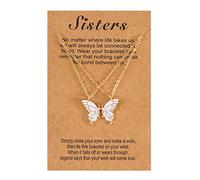 Fycakly Cadeau pour Femme Amitié collier 2 meilleur collier cadeaux pour les filles femmes distance cadeaux d'anniversaire